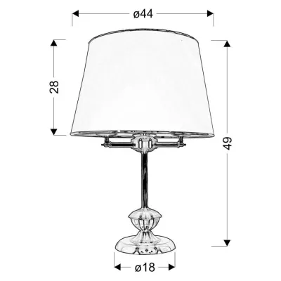 Rustikální stolní lampa GRAND - 3xE14, 40W, patina / bílá
