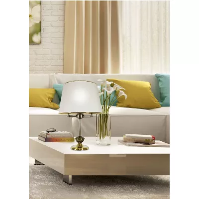 Rustikální stolní lampa GRAND - 3xE14, 40W, patina / bílá