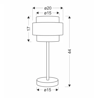 Moderní stolní kulatá lampa HARE - 1xE27, 60W, černá / stříbrná / šedá