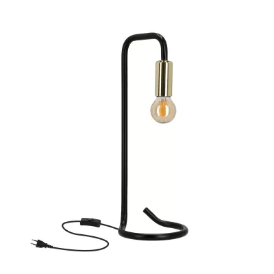 Industriální stolní lampa HERA - 1xE14, 40W, černá / zlatá