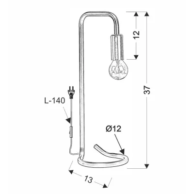Industriální stolní lampa HERA - 1xE14, 40W, černá / zlatá