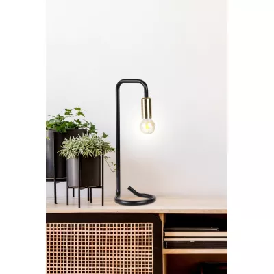 Industriální stolní lampa HERA - 1xE14, 40W, černá / zlatá