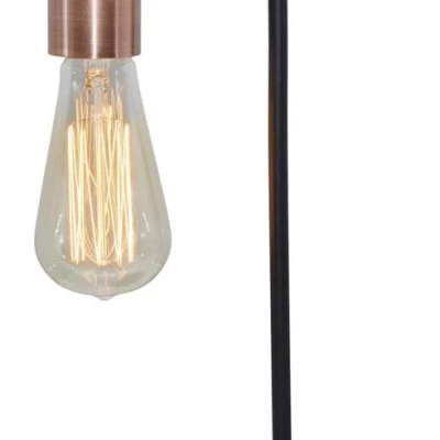 Stolní retro lampa HERPE - 1xE27, 60W, černá / měděná