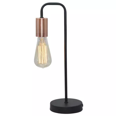 Stolní retro lampa HERPE - 1xE27, 60W, černá / měděná