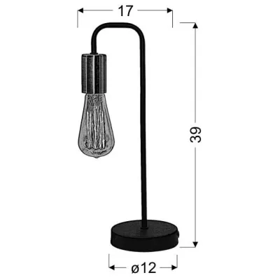 Stolní retro lampa HERPE - 1xE27, 60W, černá / měděná