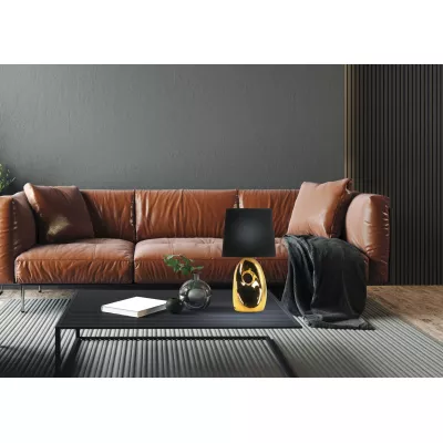 Designová stolní lampa HIERRO - 1xE27, 60W, černá / zlatá