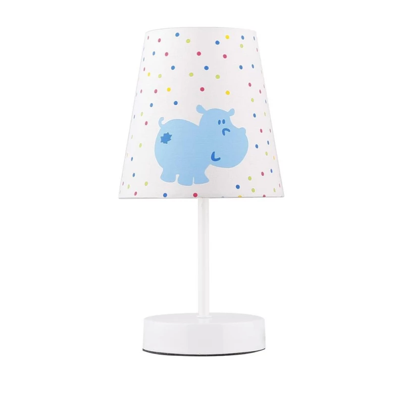 Dětská stolní lampa HIPPO - 1xE14, 40W, bílá / modrá