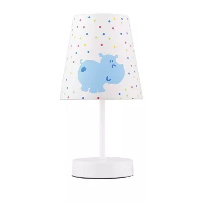 Dětská stolní lampa HIPPO - 1xE14, 40W, bílá / modrá