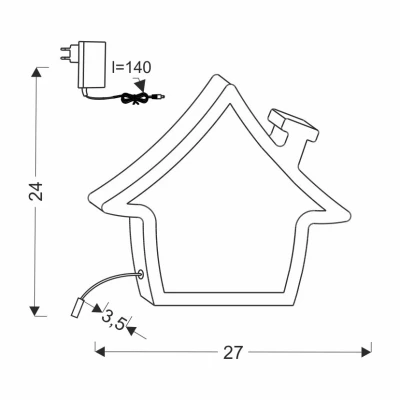 Stolní dětská LED lampička HOUSE - 10W, 3000K (teplá bílá), modrá
