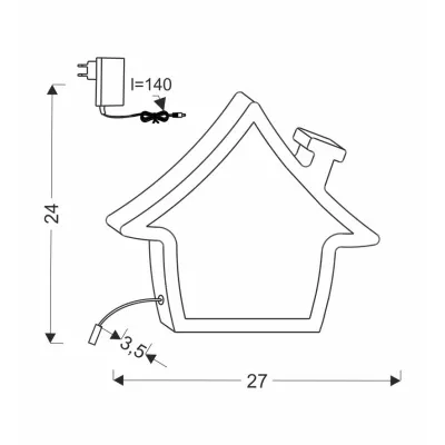 Stolní dětská LED lampička HOUSE - 10W, 3000K (teplá bílá), modrá
