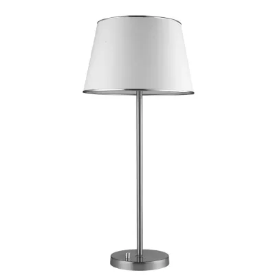 Klasická stolní lampa IBIS - 1xE14, 40W, stříbrná / bílá
