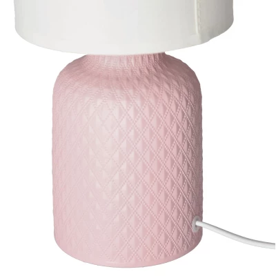 Moderní stolní keramická lampa INER - 1xE14, 40W, růžová / bílá