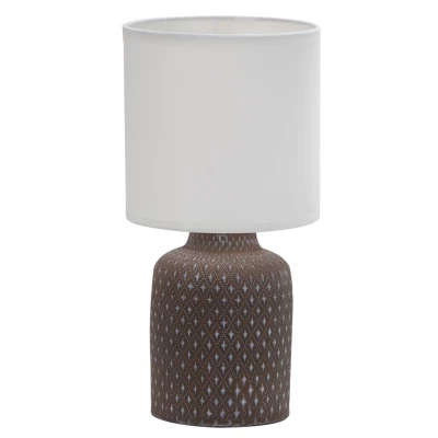 Moderní stolní keramická lampa INER - 1xE14, 40W, hnědá / bílá