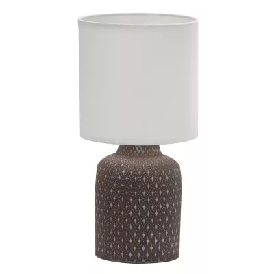 Moderní stolní keramická lampa INER - 1xE14, 40W, hnědá / bílá