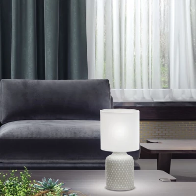 Moderní stolní keramická lampa INER - 1xE14, 40W, šedá / bílá