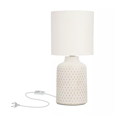 Moderní stolní keramická lampa INER - 1xE14, 40W, bílá