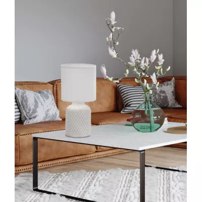 Moderní stolní keramická lampa INER - 1xE14, 40W, bílá