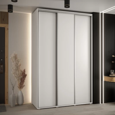 VÝPRODEJ - Šatní skříň ASIRI 1 - 160/60 cm, bílá / stříbrná