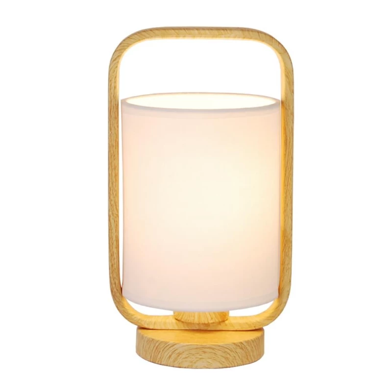 Stolní dřevěná lampa ISUMI - 1xE27, 40W, 26cm, světlé dřevo / bílá