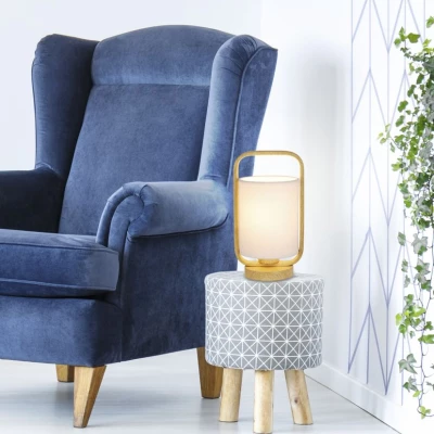 Stolní dřevěná lampa ISUMI - 1xE27, 40W, 26cm, světlé dřevo / bílá