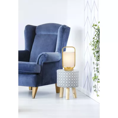 Stolní dřevěná lampa ISUMI - 1xE27, 40W, 26cm, světlé dřevo / bílá