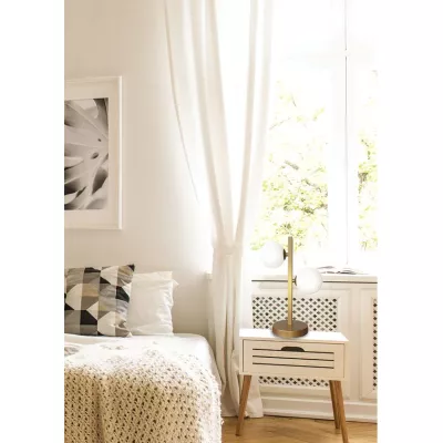 Stolní art deco lampa KAMA - 2xG9, 28W, mosazná / bílá