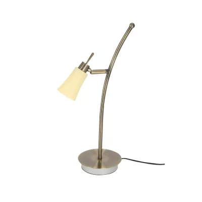 Stolní rustikální lampička KROTON - 1xG9, 40W, patina / bílá