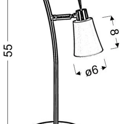 Stolní rustikální lampička KROTON - 1xG9, 40W, patina / bílá