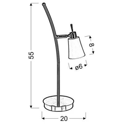 Stolní rustikální lampička KROTON - 1xG9, 40W, patina / bílá