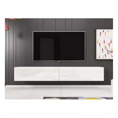 TV stolek CERIEE 180 - bílá / bílá lesklá