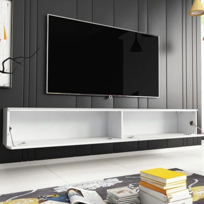 TV stolek CERIEE 180 - bílá / bílá lesklá