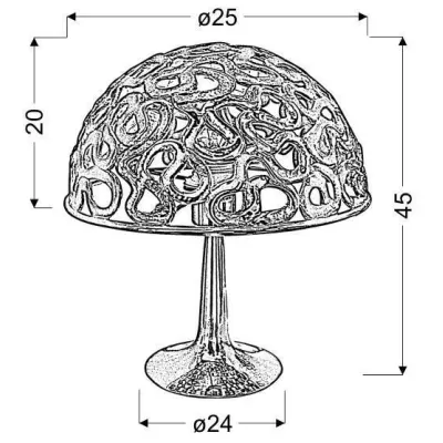 Designová stolní lampa LAME - 1xE27, 60W, chromovaná