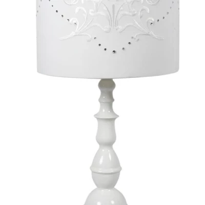 Stolní klasická lampa LANS - 1xE27, 60W, bílá