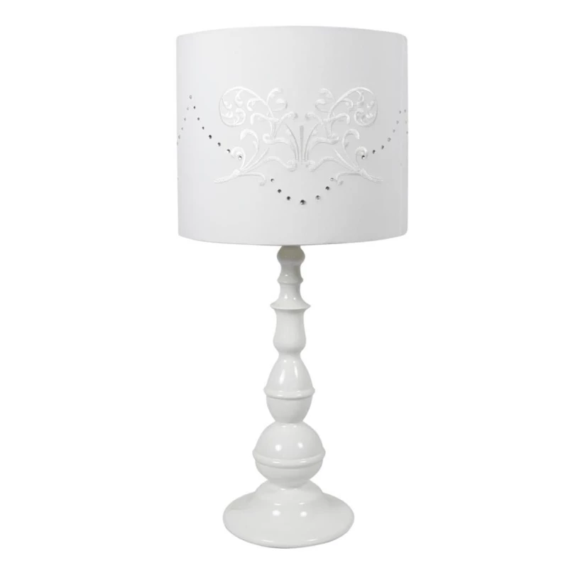 Stolní klasická lampa LANS - 1xE27, 60W, bílá