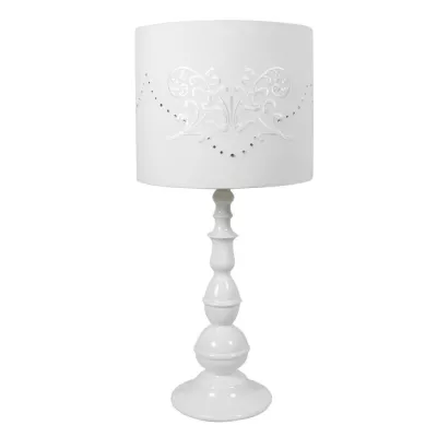 Stolní klasická lampa LANS - 1xE27, 60W, bílá