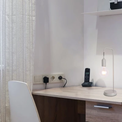 Stolní lampa LAREN - 1xE27, 40W, šedá