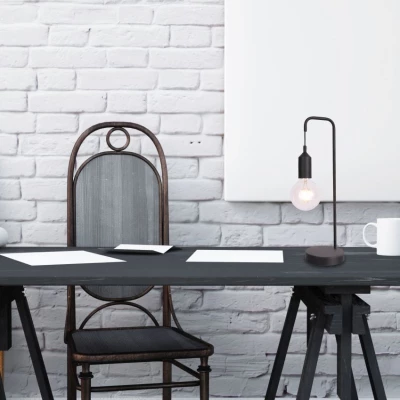 Stolní lampa LAREN - 1xE27, 40W, černá