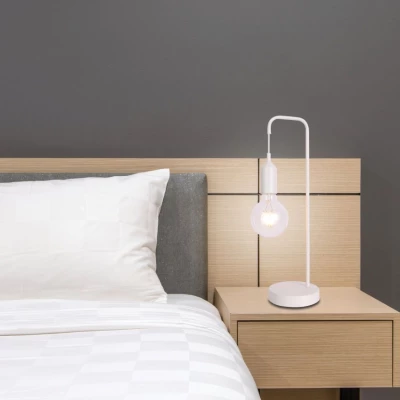 Stolní lampa LAREN - 1xE27, 40W, bílá