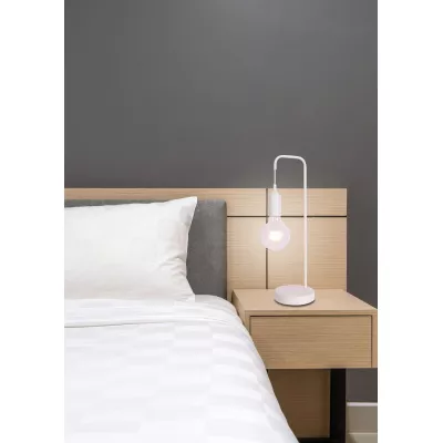 Stolní lampa LAREN - 1xE27, 40W, bílá