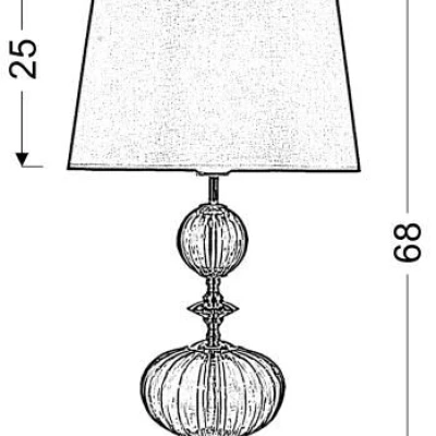 Stolní klasická lampa LAURETTA - 1xE27, 60W, chromovaná / červená