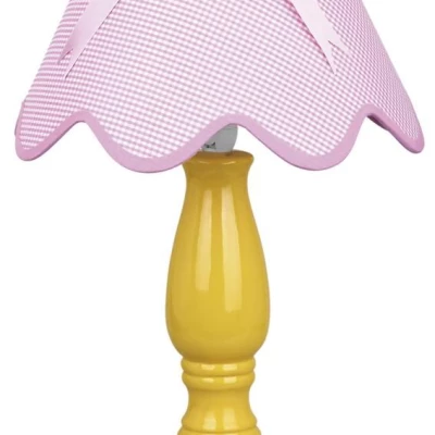 Dětská stolní lampička LOLA - 1xE14, 40W, růžová / žlutá