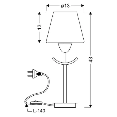 Moderní stolní lampa LONDYN - 1xE27, 60W, bílá / černá