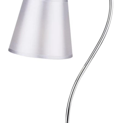 Stolní moderní lampička LUK - 1xE14, 40W, chromovaná / šedostříbrná
