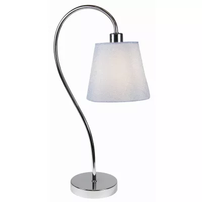 Stolní moderní lampička LUK - 1xE14, 40W, chromovaná / šedostříbrná