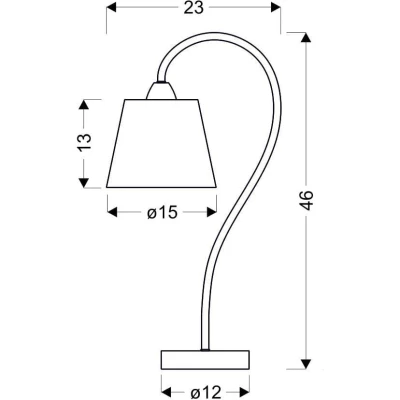 Stolní moderní lampička LUK - 1xE14, 40W, chromovaná / šedostříbrná