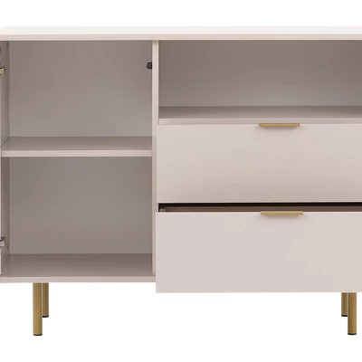 VÝPRODEJ - Kombinovaná komoda do obývacího pokoje IREDELL - zlatá / matná černá