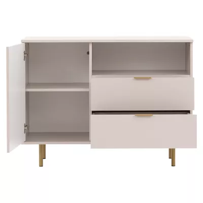 VÝPRODEJ - Kombinovaná komoda do obývacího pokoje IREDELL - zlatá / matná černá