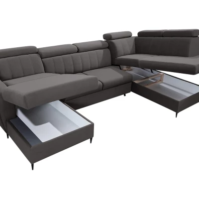 VÝPRODEJ - Sedačka na každodenní spaní do U LAKEWAY XL - šedá, pravý roh