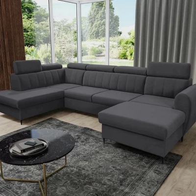 VÝPRODEJ - Sedačka na každodenní spaní do U LAKEWAY XL - šedá, pravý roh