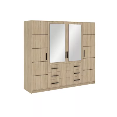 VÝPRODEJ - Čtyřdveřová skříň 240 AGNESA se zrcadly - dub sonoma